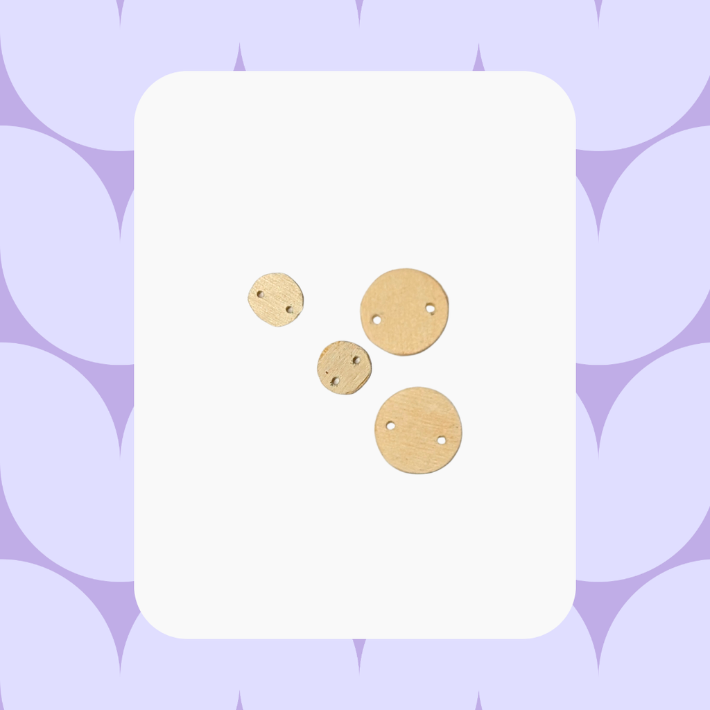 Par de figuras círculo: Aretes DIY de madera