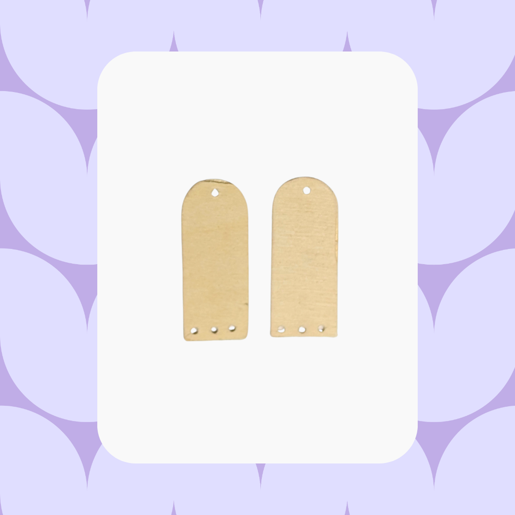 Par de figuras arco: Aretes DIY de madera