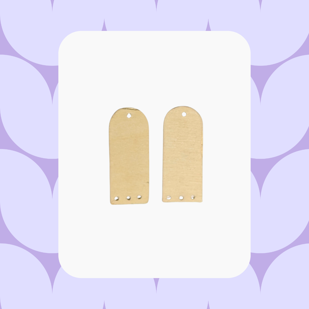 Par de figuras arco: Aretes DIY de madera