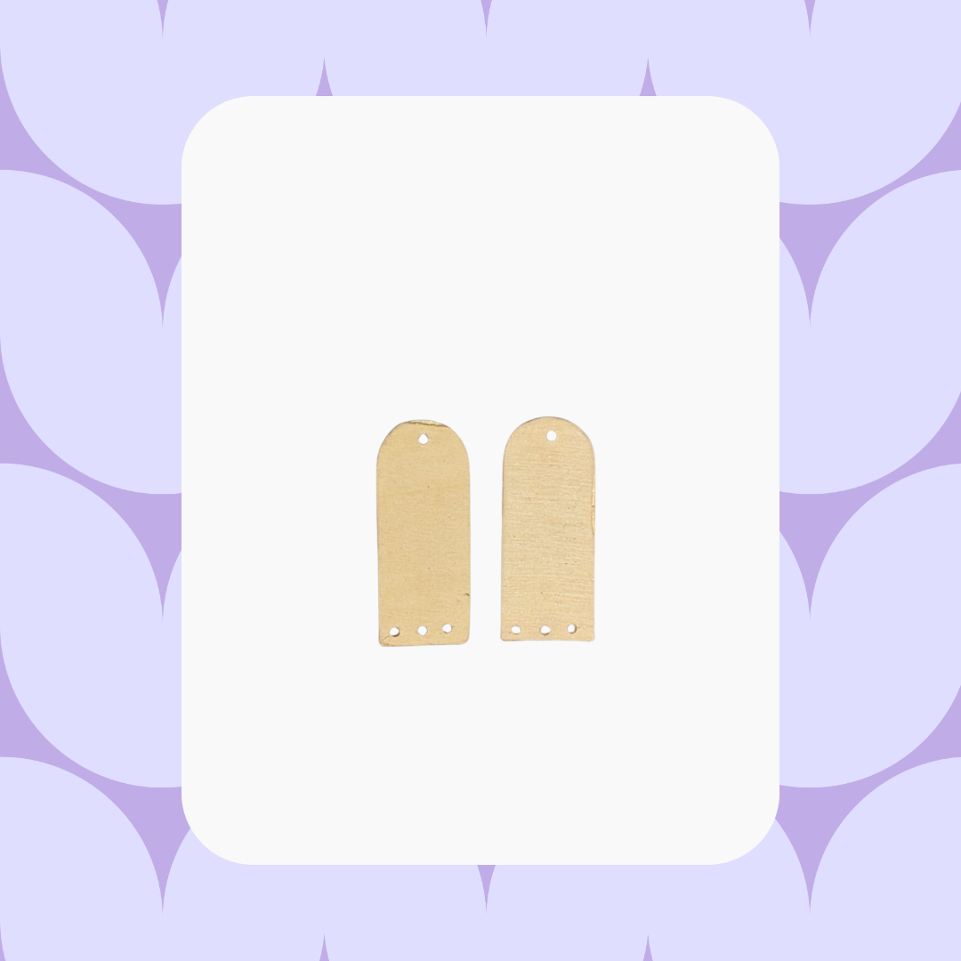 Par de figuras arco: Aretes DIY de madera