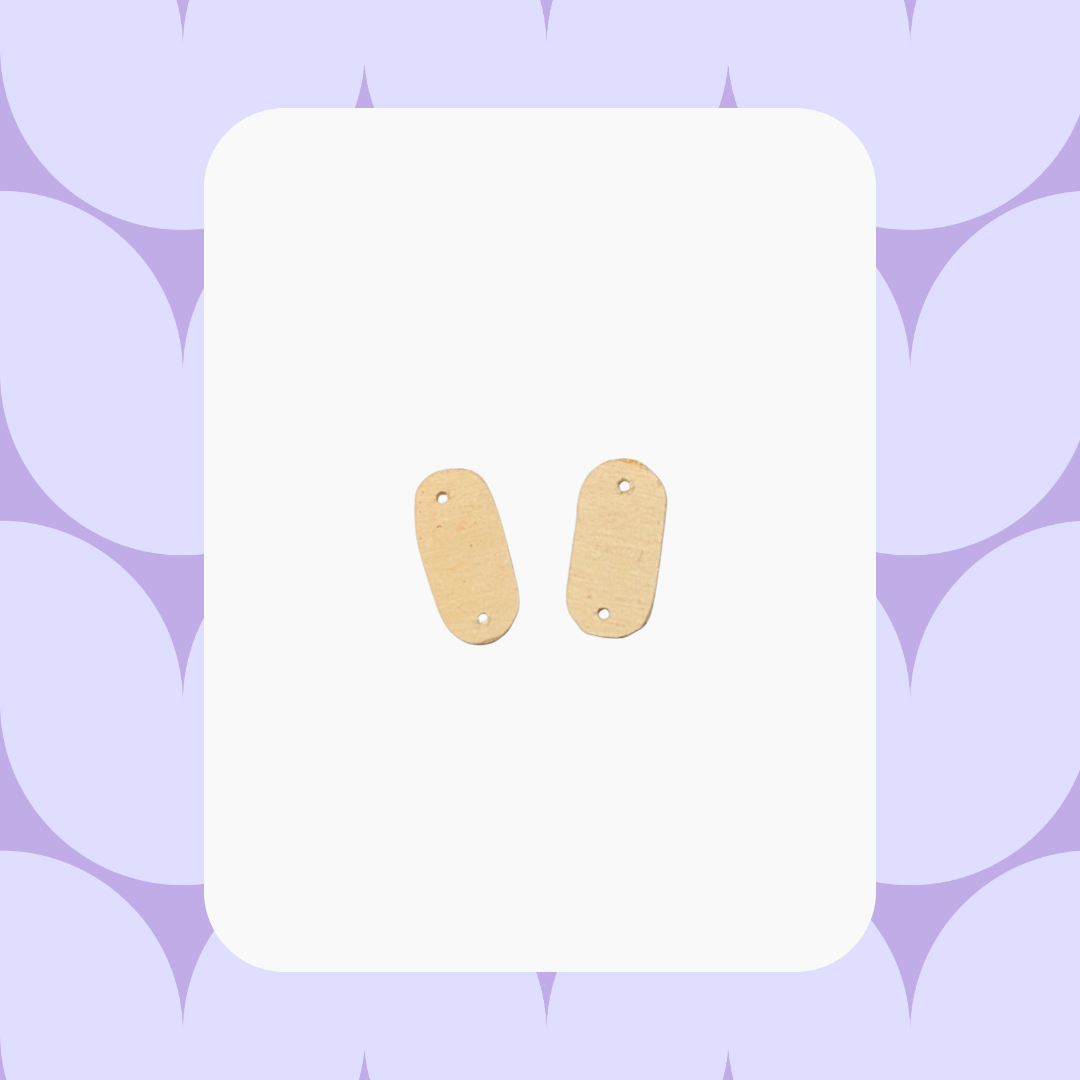 Par de figuras óvalo corto: Aretes DIY de madera