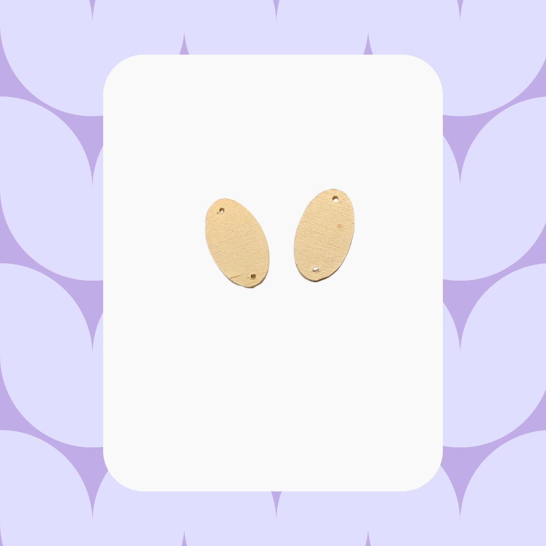 Par de figuras óvalo: Aretes DIY de madera