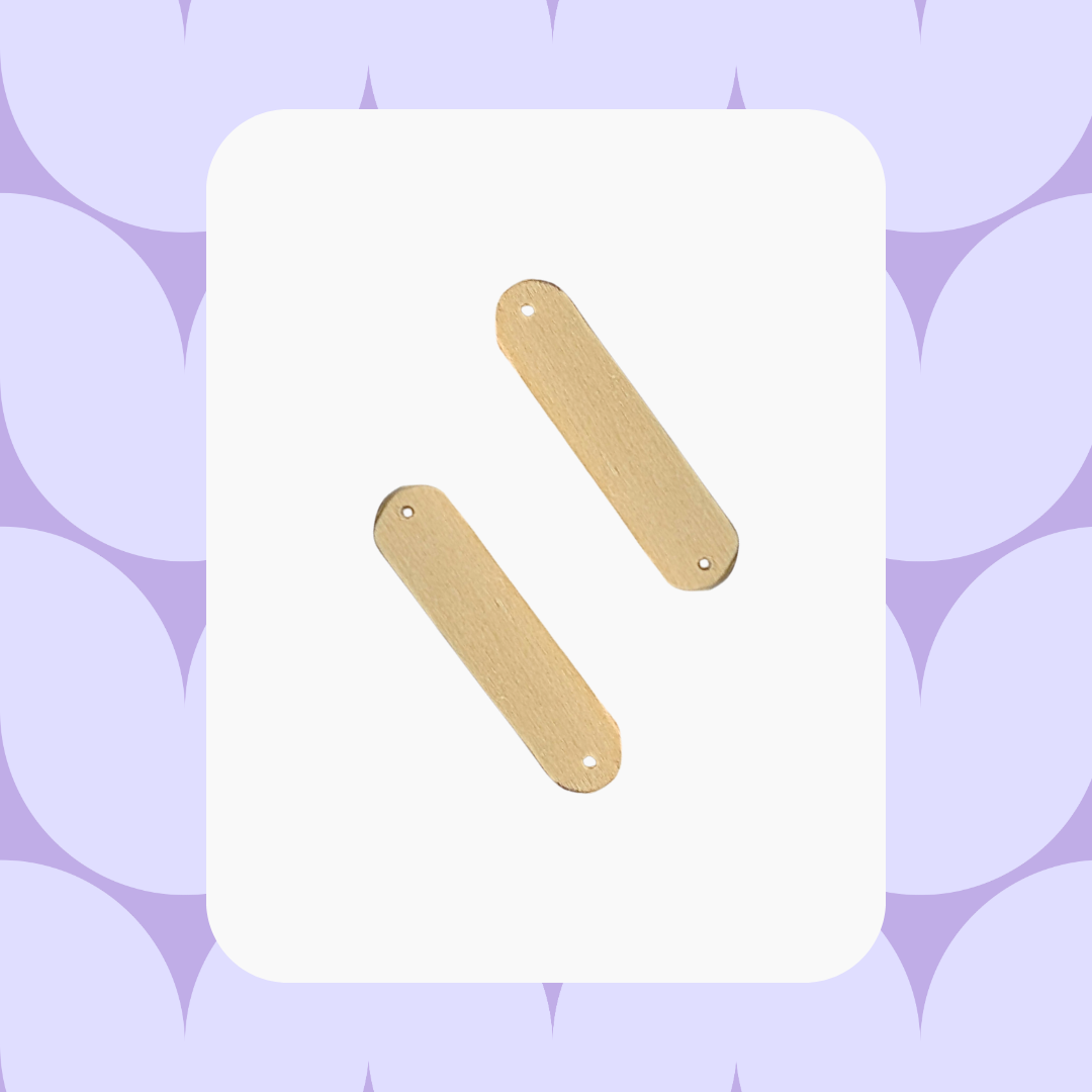 Par de figuras óvalo alargado: Aretes DIY de madera