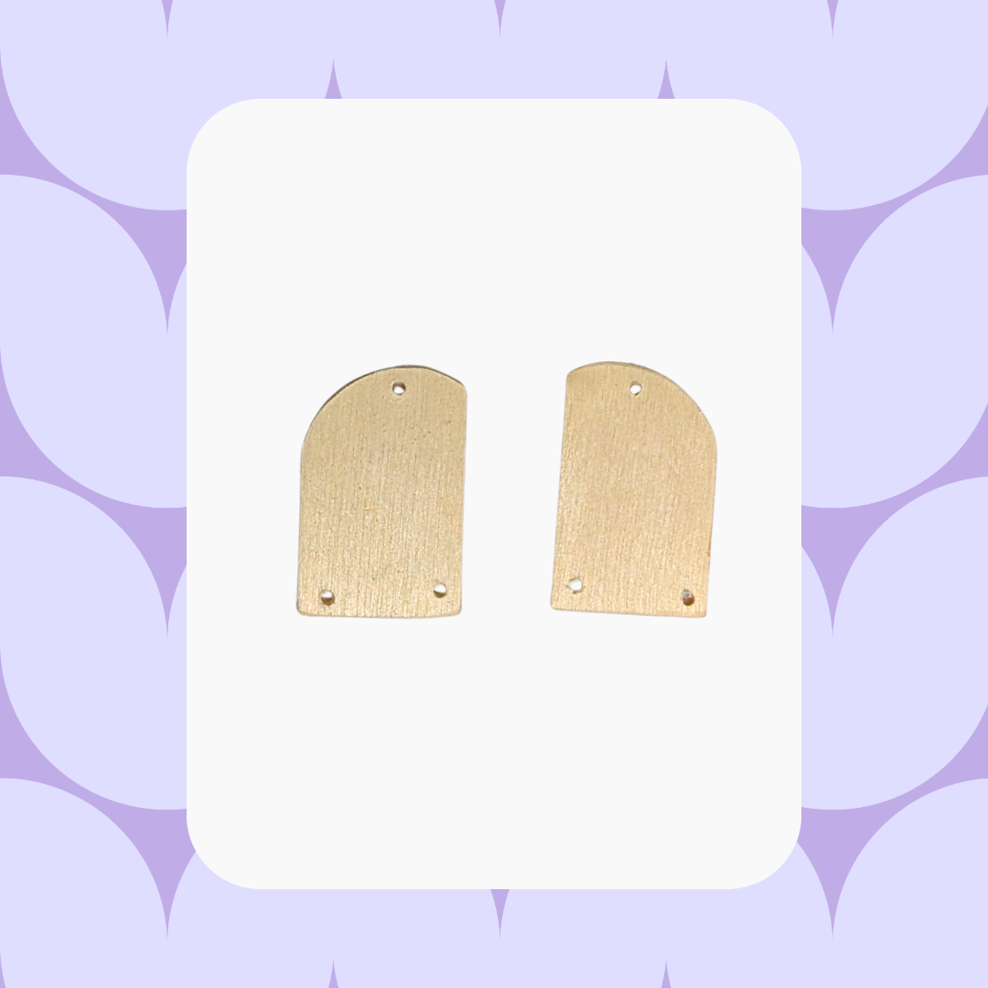 Par de figuras medio arco: Aretes DIY de madera