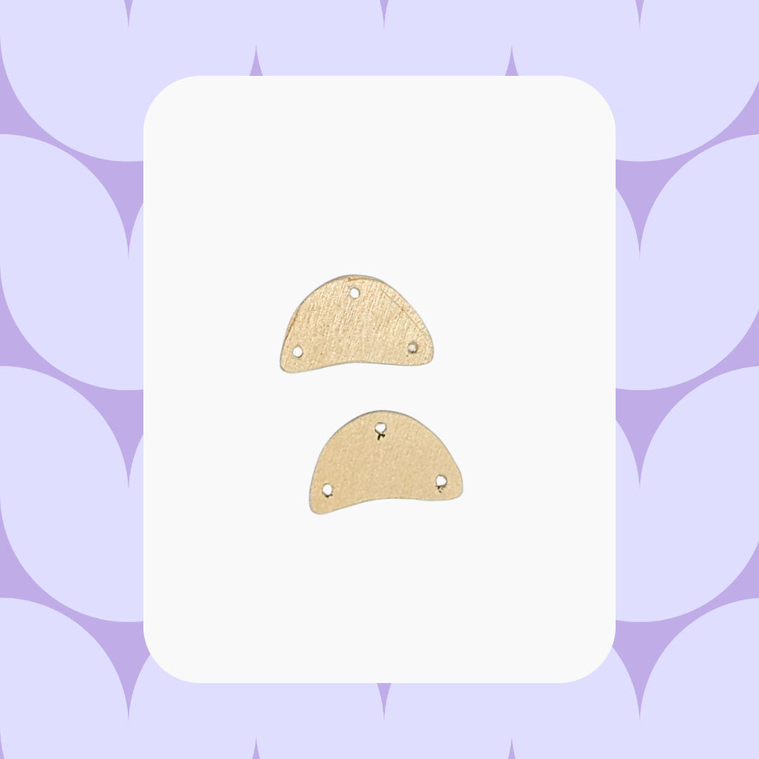 Par de figuras media luna: Aretes DIY de madera