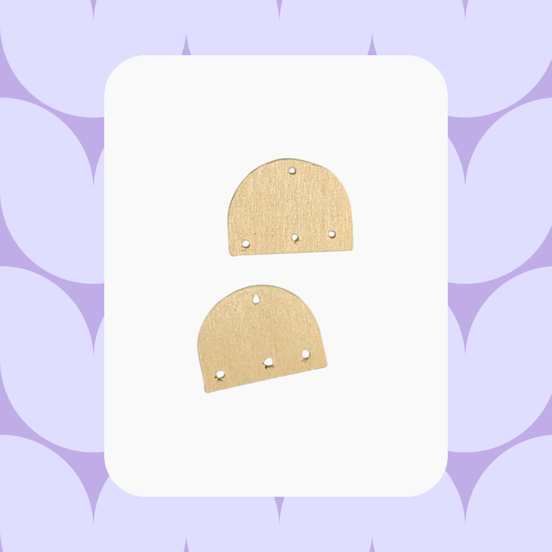 Par de figuras arco ancho: Aretes DIY de madera