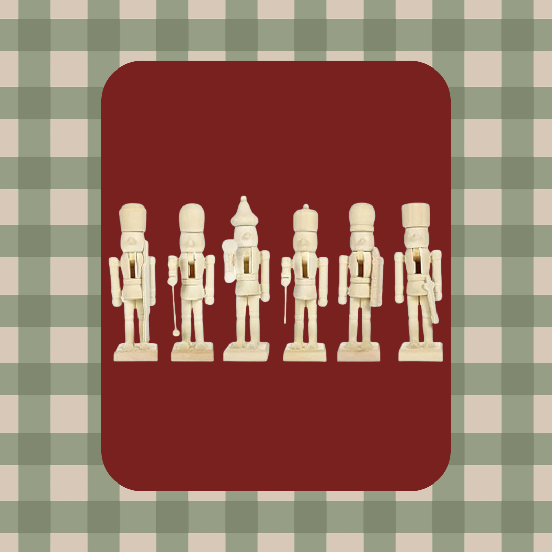 Set de 6 cascanueces de madera para decorar